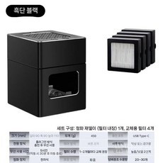 담배연기제거기 냄새제거 탁상용 제연기 사무실 가정용 정화기 공기청정기 당구장 실내, C. 블랙(컬러박스세트/개인용+4개거름망