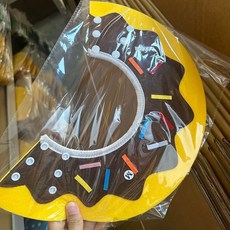 寵物頭套 術後防舔圈 軟質舒適 貓狗通用 可愛造型, 黃色甜甜圈卡扣款,S 建議16-19cm（約1.2.5-2, 1個