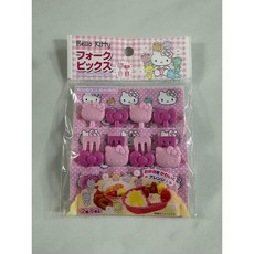 헬로 키티 피크닉 도시락 데코픽 플라스틱 포크 8p, 8p세트