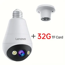 레노버 3MP WIFI E27 전구 보안 카메라 풀 컬러 나이트 양방향 음성 인터콤 스마트 홈 무선, 02 3MP Bulb Add 32G, 3MP Bulb Add 32G