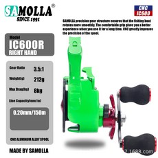 SAMOLLA 冰釣輪 磁力緩降筏輪, 新款冰釣13顆磁石緩降螢光右手