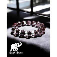 石之靈 Soul Stone 天然水晶手珠手串，5A晶體聚寶盆四季彩虹紅幽靈，男女情侶款