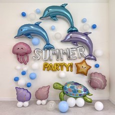 여름 풍선 여름행사 포토존 풍선세트 돌고래 coolsummer