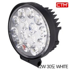 CTM 서치라이트 차량용 LED 써치 선박 화물 지게차 슬림 원형 42W 30도, 1개
