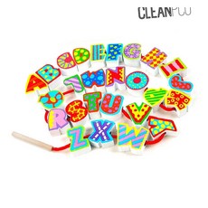 MN 원목 실꿰기놀이세트 알파벳 유아교구