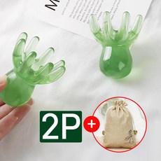 제이킨 문어 괄사 마사지기 두피 승모근 지압 리프팅 페이스 마사지 괄사 붓기제거, 그린 문어괄사2P 파우치포함, 1세트