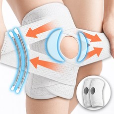 홈스토리즈 벨크로 스포츠 무릎 보호대 패드, 파워맥스 화이트, 2개