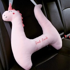 안나네 유아 차량용 안전벨트 보호쿠션 인형베개 목받침 흔들림방지 수면쿠션, 핑크, 1개