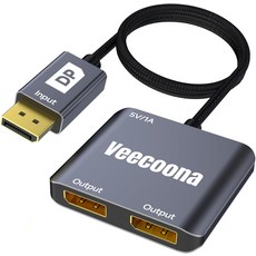 포트에서 듀얼 포트 스플리터로 in 2 Out 4K60Hz DP 소스에서 용 확장 스플리터 탑 엔비디아 AMD 그래픽 카드용 - MASC는 MST를 하지 않습니다