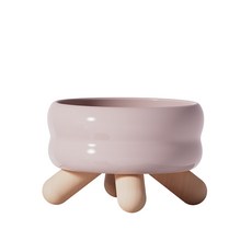 meoof Gulu陶瓷寵物碗，穩固防滑，減輕頸椎壓力，簡約時尚, 櫻花粉,水碗, 1個