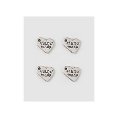 퀼트스타 하트 드로잉 미니 참장식_실버, 실버, 1개