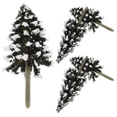 눈 덮인 삼나무 인공 미니어처 플라스틱 식물 모래 테이블 풍경 장식 겨울 장면, 1개, 기본