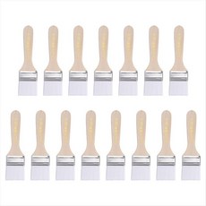 15pcs 페인트 브러시 페인트 브러시 나일론 플랫 벽 페인트 브러시 부드러운 강모는 그림 1.5 인치 그림을위한 나무 손잡이