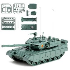 ViiKONDO 군용 차량 육군 남자 탱크 장난감 쉬운 모델 키트 중국 ZTZ-99A 메인 배틀 그린 플라스틱 빠른 조립 선물 172 체중계, 1개