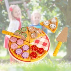 소근육발달 수세기놀이 토핑 원목 피자 27P 조카선물 사고력발달 모방놀이, 1개