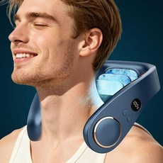 AJGJF Neck Fans that Blow Cold Air 5500mAh Neck Fan with Cooling Plate 5 Speeds & 3 Cooling Level, Blue