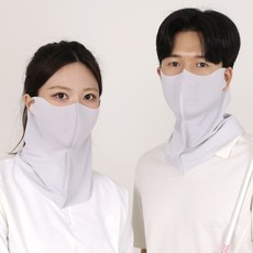 로워프라이스 쿨핏 넥마스크 자외선차단 골프 쿨링 페이스커버, 2개, 라이트그레이