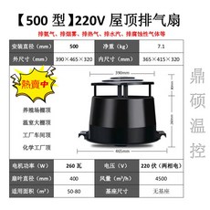 廠房屋頂排氣扇 220V380V養殖場專用通風器工業排風扇軸流風機防水換氣扇屋頂風機快速通風換氣, 直徑500型】260瓦220V+防水膠帶