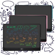 토이랄라 (1+1) 가로형 16인치 LCD 필기보드 전자보드 와이드 초대형 선물, 블루1+랜덤1