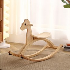 원목 흔들말 다기능 낙상 방지 안전 승용 완구 실내외 놀이용 내구성 목재 소재 실용적, 1개, 핑크