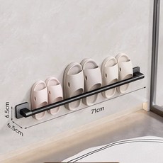 浴室免打孔收納架 拖鞋架 浴室居家好物壁掛瀝水拖鞋架子居家生活用品浴室收納廚房收納居家收納置物架收納架, 雅黑70-親子款【可掛3雙】, 1個