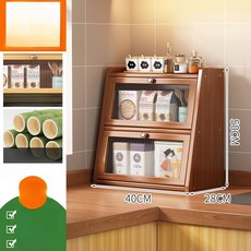 홈카페 진열장 그릇 식탁위 정리대 약수납장, 티 컬러 3단 40 릴 도어