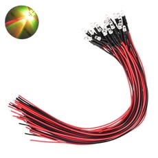 3파이 24V LED 컬러풀패스트 표시등 저항내장형 와이어 케이블 일체형 제어판넬 산업용 전기배선 DIY 전자부품 자동차 오토바이, 10개
