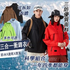VAULT 三合一衝鋒衣 奧麗絨內膽 情侶款 防風防水保暖 可拆卸內膽 亮綠色 2XL