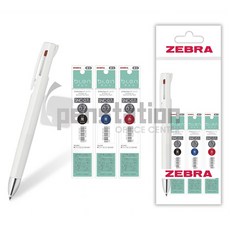 제브라 블렌 3C 3색 0.7mm 볼펜/리필심 세트, 0.7mm 화이트1+리필심 흑1+청1+적1 세트, 1개