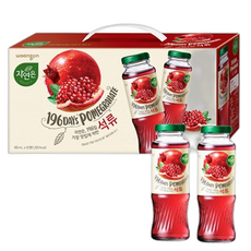 웅진 자연은 석류 주스 /병음료/음료세트/주스/쥬스/과일맛/방문용/사무실/음료/음료수/세트, 12개, 180ml