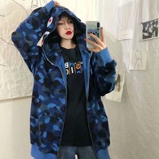 鯊魚迷彩連帽外套