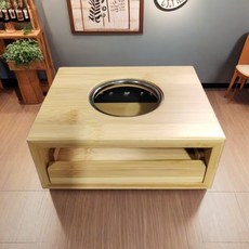 圍爐煮茶溫茶器具 竹製暖茶爐底座 玻璃茶壺加熱保溫, 温茶台原色【15*12.5*6CM】