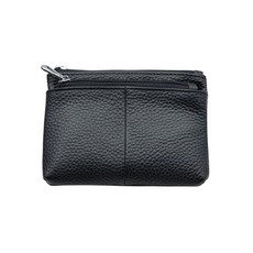 DELUNS 頭層牛皮 迷你夾扣零錢包 多功能鑰匙包 卡包