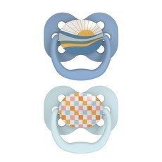 닥터브라운 어드밴티지 야광 공갈젖꼭지 0-6개월용 2팩 핑크, 2 Pack, 블루 선라이즈