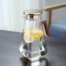 玻璃冷水壺 套裝, 金蓋方悅壺--透明