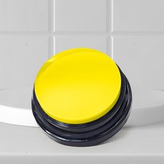 【錄音款 升級版】寵物訓練鈴 語音按鍵發聲盒 可重複錄製30秒 狗狗貓咪訓練互動, 黃色, 1個