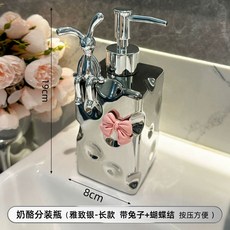 도자기 세제통 화장실 욕실 통 호텔 디스펜서, 1개, E. 세라믹 은색토끼