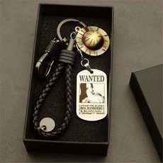 海賊王金屬鑰匙圈掛件 路飛索隆喬巴 皮繩腰掛 男士鑰匙鏈 四代繩設計, 1個, 女帝鈦鋼銀色四代繩+小草帽,標準