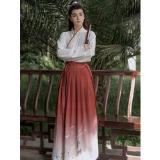 협객복 위진풍 그라데이션 검객 코스프레 자수 한푸 중국 의상