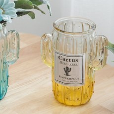 (3+1) 유리 글라스 원형 화병 선인장 13x16cm 2컬러 꽃병 인테리어 장식 소품 원예 용품 꽃꽂이 가드닝, 블루