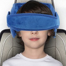 미즈코스 차량용 카시트 머리고정 넵업 목 받침대 쿠션 머리받침 고정 헤드 서포터, 진블루, 1개