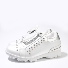 엠엔엑스15 여성용 클래식 탈부착 태슬 키높이 가죽 스파이크리스 다이아몬드 골프화 MG-030-1