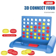 4개 연속 나무 보드 게임 접이식 배열 클래식 전략 가족 놀이 장난감 어린이 및 성인, 01 L 22.3x18.3x15.8cm