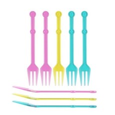 반투명 예쁜 일회용 디저트 포크 롱 사이즈 샐러드 파스타 용, 단품