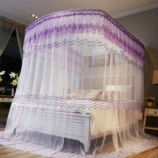 캐노피 침대 모기장 120x200cm 퍼플 모기장커튼 텐트형모기장