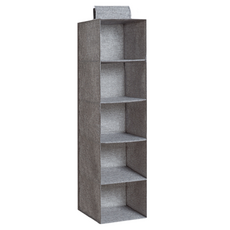 衣櫃掛袋 懸掛式 衣物多層收納袋 抽屜式 雜物儲物, 衣櫃掛袋-灰五層