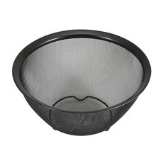 리버티 코퍼레이션 실리콘 가공 스테인리스제 볼형 체 18cm 다리 포함 블랙 LD-448 스타일 주방용품