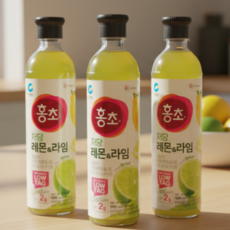 레몬 & 라임 기능성 저당 홍초, 900ml, 3개