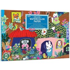 EeBoo: 디럭스 수채화 종이 패드 - 유미의 버섯 - 16장 아티스트 품질 38.6kg(85파운드)/180gsm 우드랜드 커버 아트 친환경 드로잉 및 페인팅