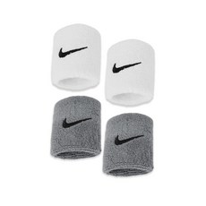 나이키 스우시 클래식 손목밴드, 화이트+그레이, 4개